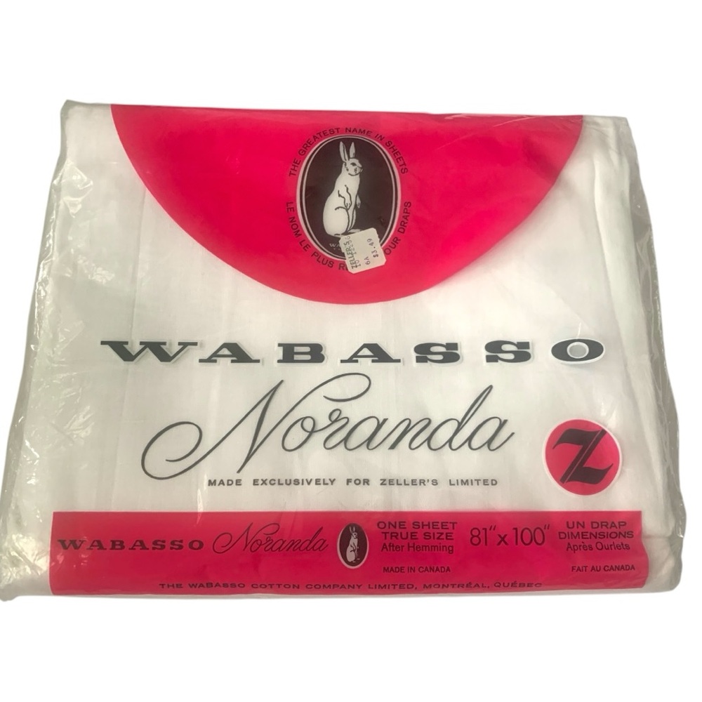 NWT VTG Wabasso Cotton Co. Wedding White Soft Double Bed Sheet